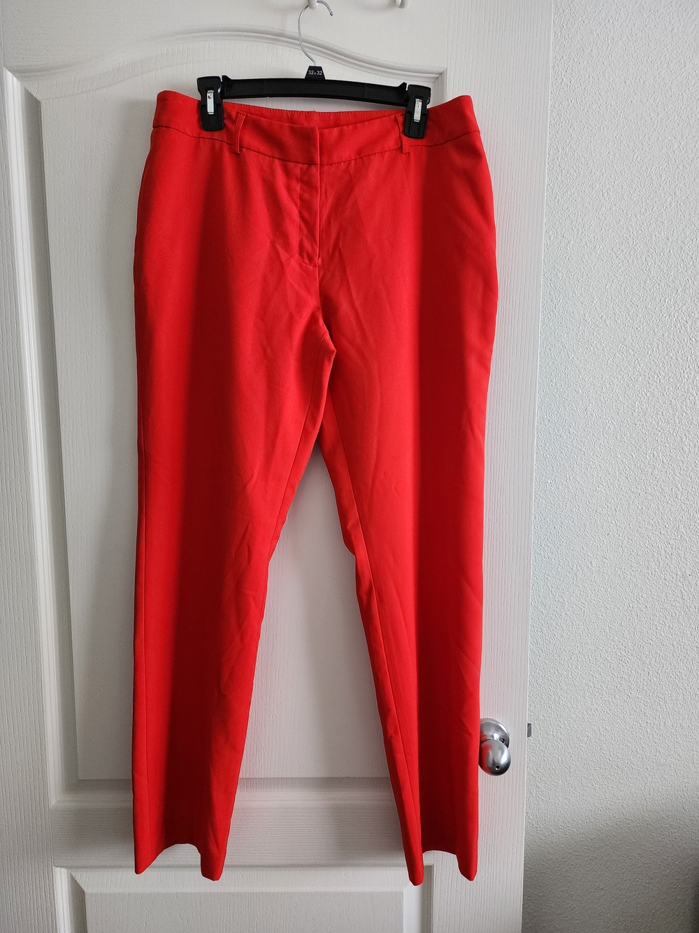Women's Red Slim Dress Pants